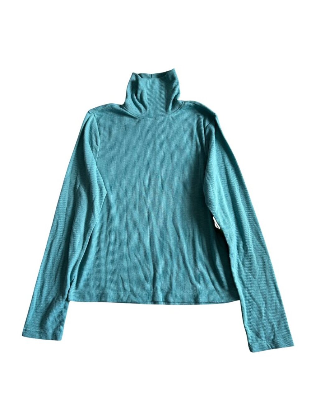 Title Nine Women's Sz Large Teal Long Sleeve Turtleneck Shirt